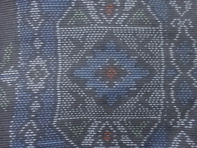 アンティーク　花更紗模様織り出し本場泥大島紬着物